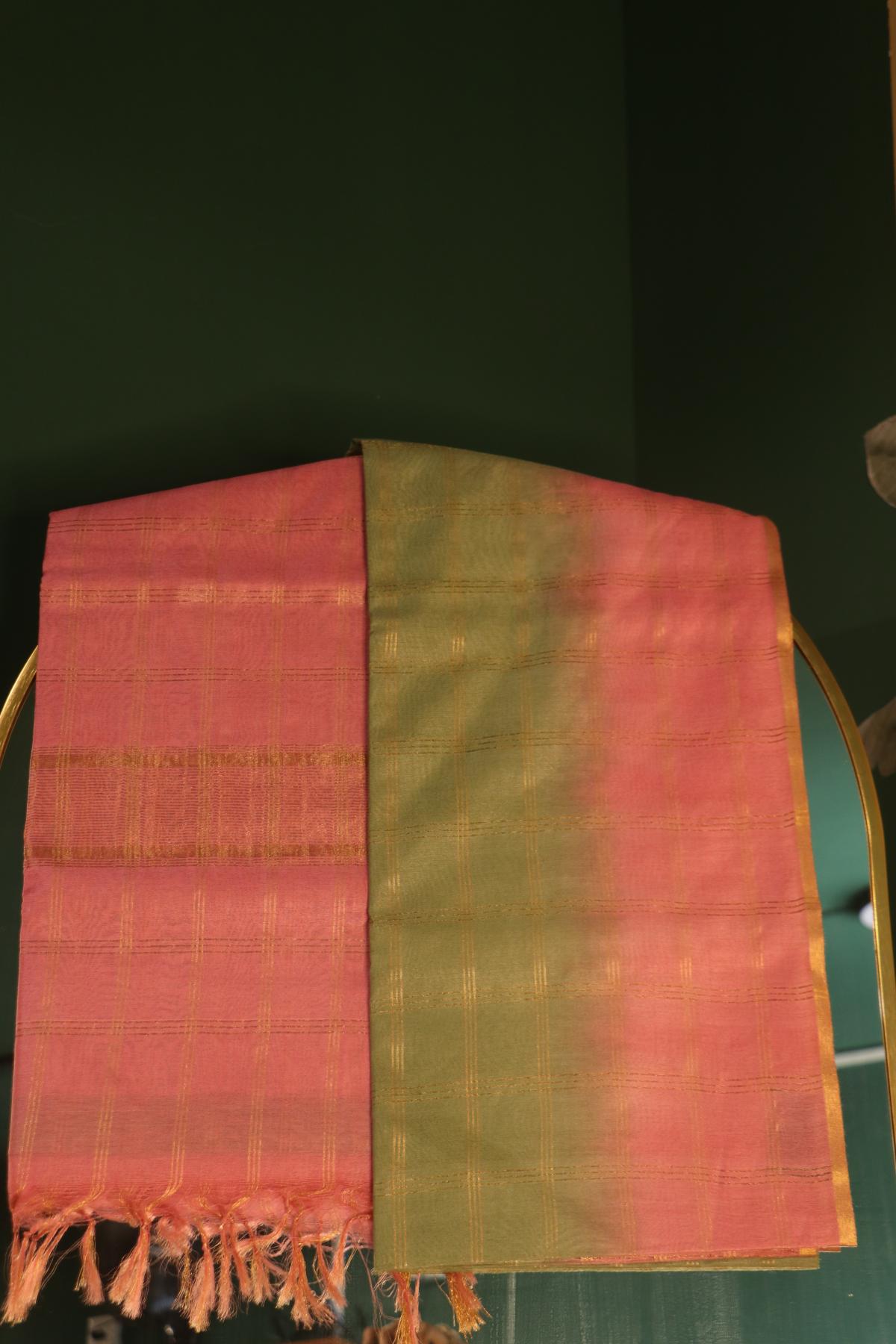 MOONGA CHECKED PARROT GREEN WITH PINK
