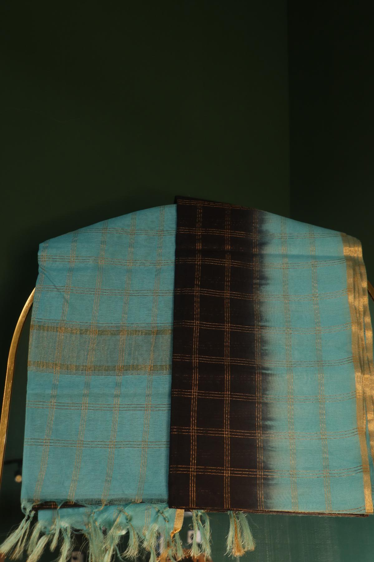 MOONGA CHECKED  NAVY BLUE WITH LIGHT BLUE