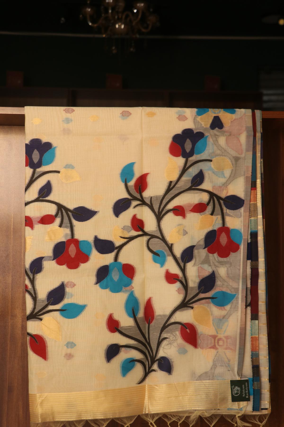 KASAVU MULTICOLOUR FLOWERS BLUE