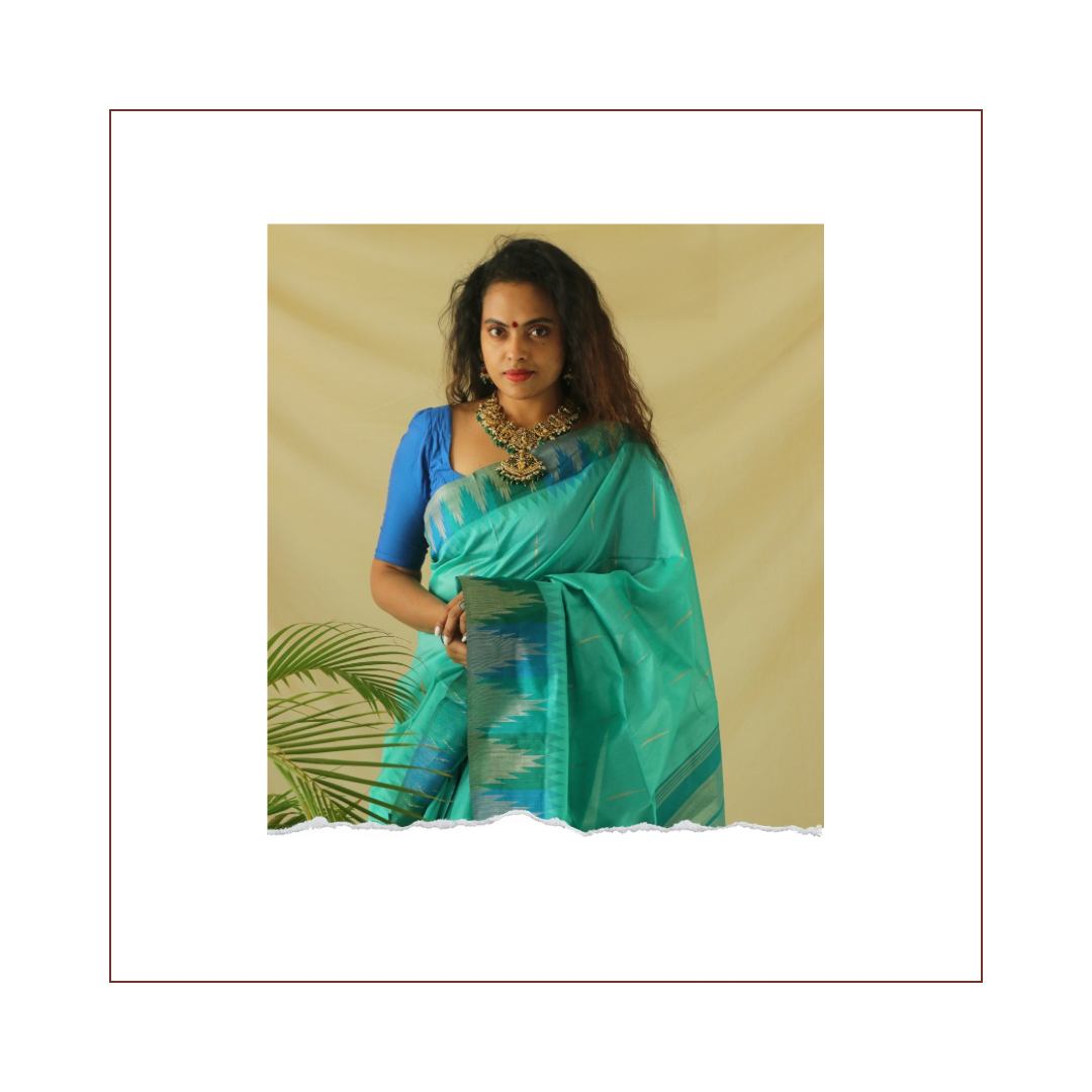 Tussar with Thazhambu Teal